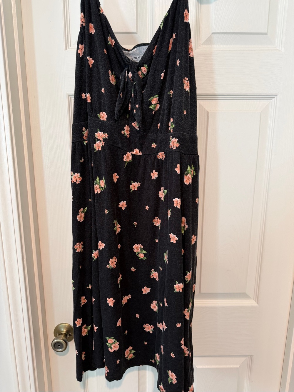 Torrid Black Super Soft Dress with Pink Floral Print